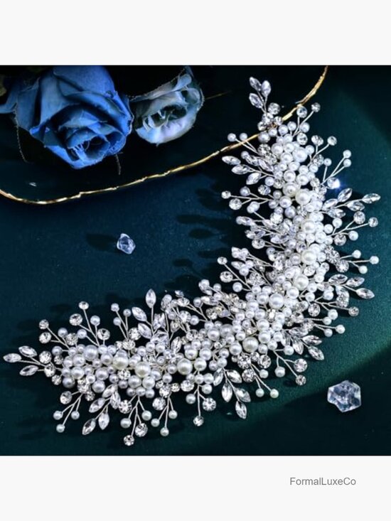 Pearl Rhinestone Bridal Headpiece Wedding Hair Band main image 5